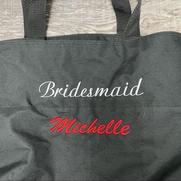 Toppers Bridesmaid Michelle Black Red and White Tote Bag - Picture 10 of 10